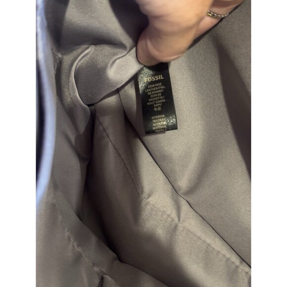 Fossil MIMI Shopper Tote Green Pebbled Leather Shoulder Bag Side Pockets Travel - Picture 7 of 9